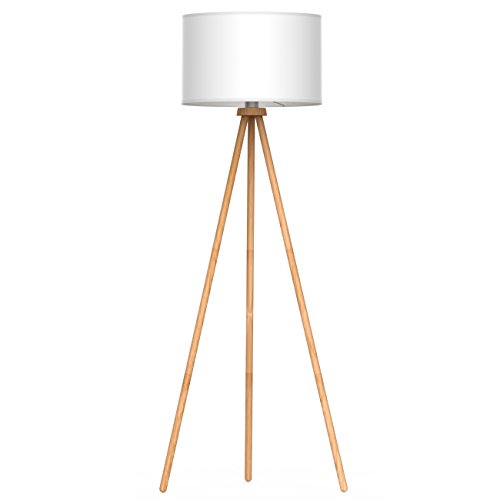 tomons Stehlampe Stativ aus Holz für das Wohnzimmer, Schlafzimmer und andere Zimmer, Skandinavischer Stil, 148 cm Höhe – FL1002