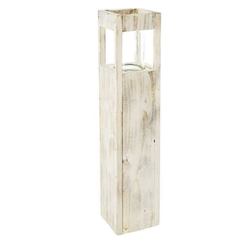 FRANK FLECHTWAREN Große Windlicht-Säule Shabby-Charme