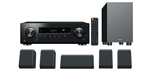 Pioneer HTP-076-B 5.1 Heimkinosystem mit Receiver und Lautsprecher Set (150 W/Kanal, Multiroom, Bluetooth, Dolby Atmos, Dolby Vision, 4K FullHD, Radio) Schwarz
