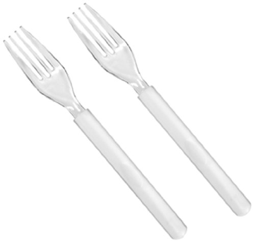 PAP Star 10082 50x Gabeln, PS 18 cm glasklar-satiniert 'Premium' besonders stabil