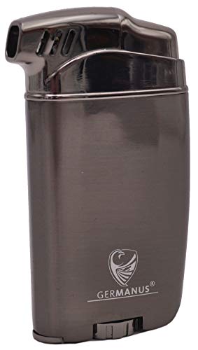 GERMANUS Feuerzeug für Pfeifen Gustav in Grau