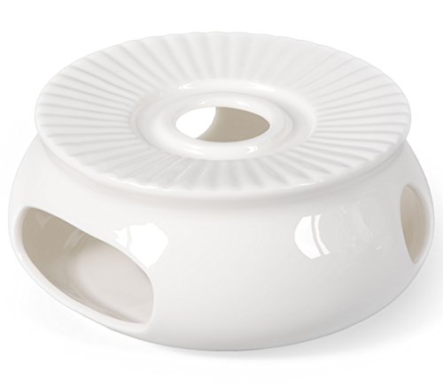 Porzellan Stövchen / Teewärmer für Teekanne in weiß, Ø 14,5cm, Original Aricola