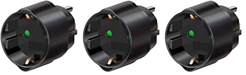 3 Stück Brennenstuhl Reisestecker/-adapter Schutzkontakt für USA, Japan schwarz, 1508550 (3, Adapter Japan & USA)