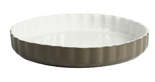 Crealys 512736 Quicheform, Keramik, 28 cm, Taupe