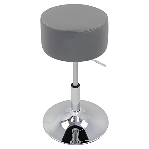 WOLTU Design Hocker mit Griff, stufenlose Höhenverstellung, verchromter Stahl, Antirutschgummi, Pflegeleichter Kunstleder, Gut Gepolsterte Sitzfläche #873