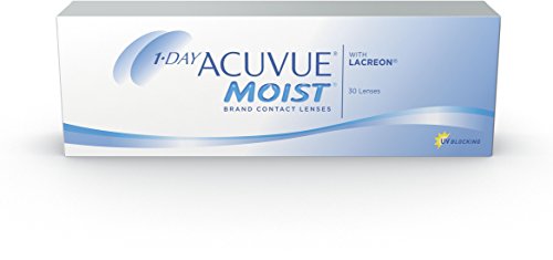 ACUVUE MOIST 1-Day Tageslinsen für empfindliche Augen & Allergiker - Tageskontaktlinsen mit -2,50 dpt und BC 8.5 - UV Schutz & hoher Tragekomfort - 30 Linsen