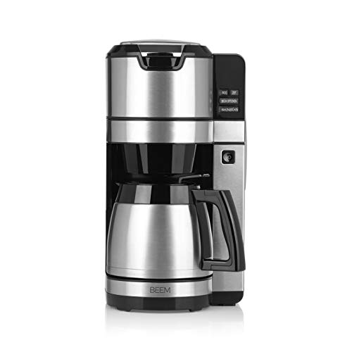 BEEM FRESH-AROMA-PURE Filterkaffeemaschine mit Mahlwerk - Thermo | Permanentfilter | Edelstahl | 1,25 l Thermokanne | 24-Stunden-Timer |1.100 W (NEU 2019)
