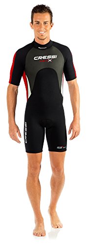 Cressi Herren Med X Shorty Neoprenanzug 2.5 mm  , Schwarz/Rot, L/4 (52/54)