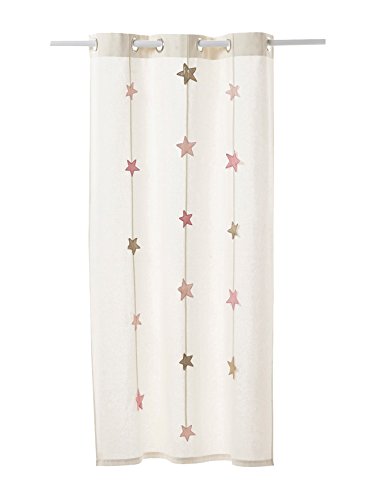 vertbaudet Kindergardine mit Sternen-Girlanden wollweiß Größe 105X180