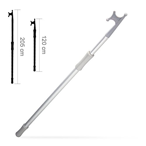 Yachtglanz R.G. Teleskop-Bootshaken | Bootshaken telskopierbar | aus Aluminium | schwimmfähig | ausziehbar von 120 bis 205 cm