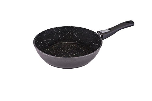 culinario Hochrand Bratpfanne Ø 26cm in anthrazit Granit-Optik mit ILAG GRANITEC Beschichtung und abnehmbarem Griff