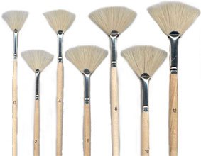 7 Fächerpinsel Künstlerpinsel Pinsel Set für Ölfarbe Acrylfarbe