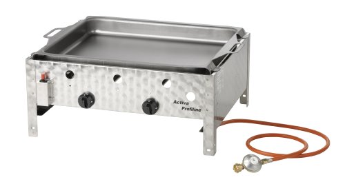 Activa 2-flammiger Gastrobräter mit Stahlpfanne, Silber