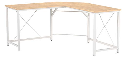 sogesfurniture Computertisch Eckschreibtisch in L-Form, großer Gaming Schreibtisch PC Tisch Winkelkombination Arbeitstisch Bürotisch, (150+150)*55 * 76 cm, Ahorn LD-Z01MO-BH