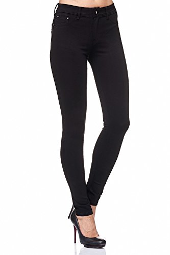 Elara Damen Stretch Hose | Skinny Jegging | Slim Fit | Chunkyrayan H01 Black 42