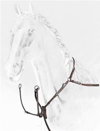Equiline Vorderzeug Breastplate with Double Regulation Leder schwarz, Größe Pferd:Full