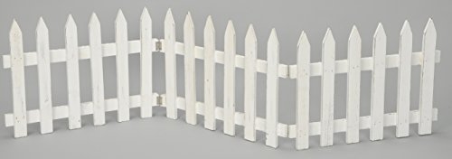 Deko-Zaun Holz-Zaun Jäger-Zaun 3 Zaunelemente a 40 cm zum klappen 30 cm hoch weiss shabby Optik