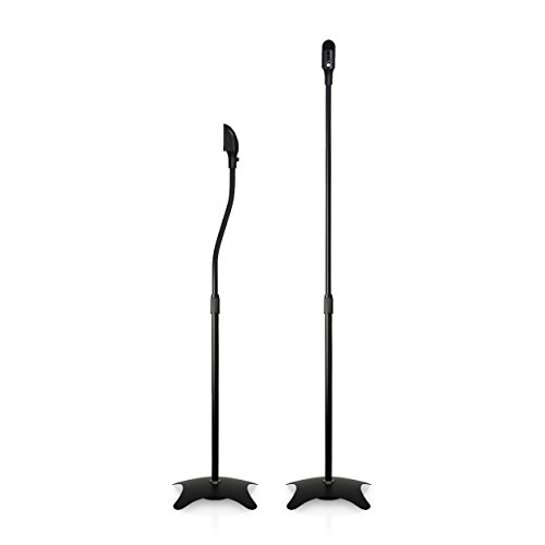 1 Paar Boxenständer / Satellitenständer je 4.5kg belastbar, Lautsprecher Standfuß / Boxen Stativ Säule schwarz