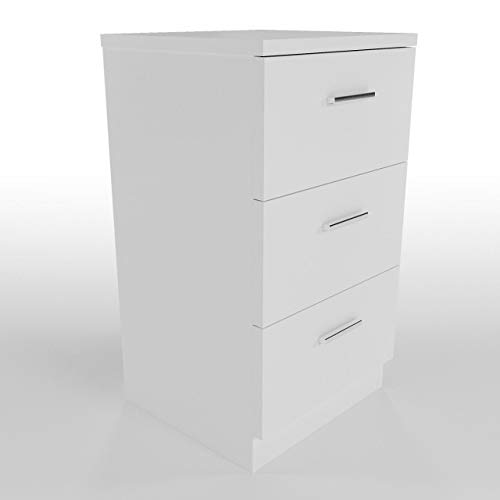 Nachtschrank Kommode Nachttisch Boxspringbett Nachtkommode Kommode Schrank - 3 Schubladen - 67cm hoch - Weiss