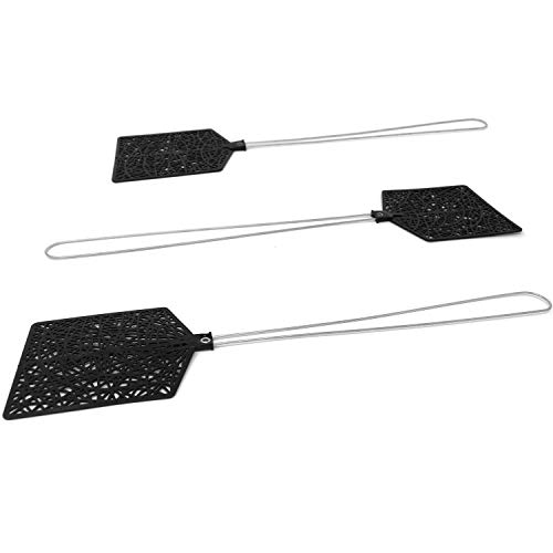 Hausfelder Fliegenklatsche Pro, Extra Stark und Stabil, Hand Klatsche für Insekten Wie Fliegen Mücken (3er Set in Schwarz)