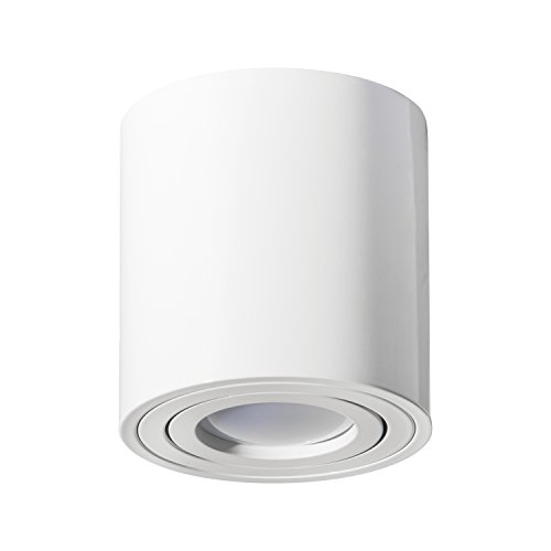 Aufbaustrahler Aufbauleuchte PALERMO Aufputz Deckenlampe Deckenleuchte Strahler Downlight ohne Leuchtmittel (RUND WEIß)