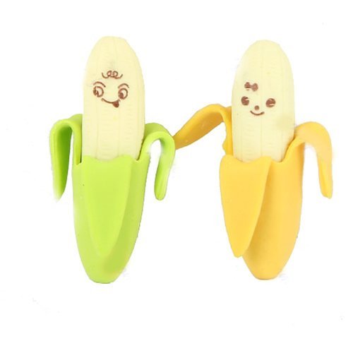 2 Neuheit Banana Stil Bleistift Radiergummi Stationery Kid Geschenk Spielzeug