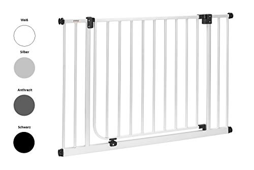 IMPAG Schutzgitter XXL mit 75 cm Türbreite | 95 bis 243 cm | Treppenschutzgitter | Türschutzgitter | Absperrgitter  | Klemmgitter | ohne Bohren | Automatik-Tür | 90° Feststell-Funktion