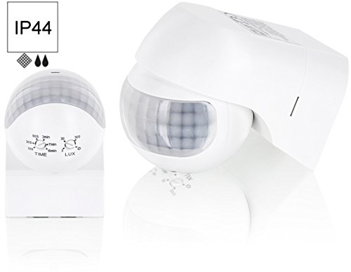 Aufputz Slim Infrarot Bewegungsmelder IP44 180° 230V - mit Dämmerungssensor - für Feuchtraum Aussen - LED geeignet ab 1W