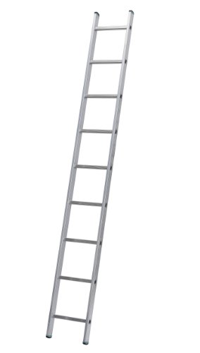 Aluminium Anlegeleiter einteilig, 9 Stufen bei 256 cm Höhe Profi 7109