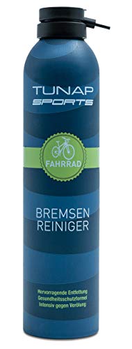 TUNAP SPORTS Bremsenreiniger Spray | Fahrrad Bremsen reinigen | Entfernt Verschmutzungen, zugunsten der Bremsleistung (300ml)