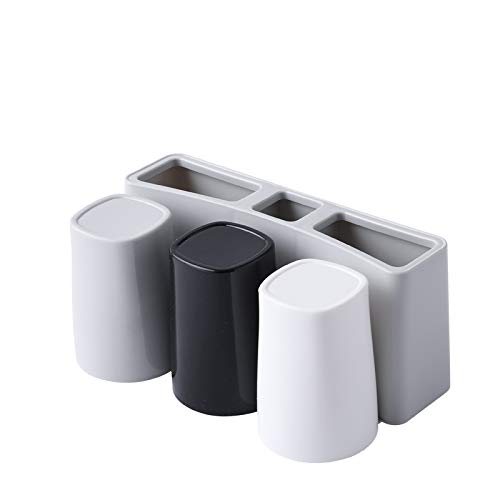 Zahnbürstenhalter Wandspeicher Zahnbürstenhalter Bad Waschbecher Zahnpasta Zahnstange Großhandel Bequem Zahnbürste Set DREI Tassen