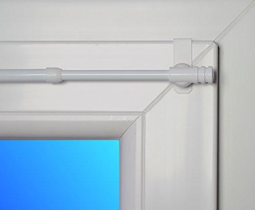 dekondo Gardinenstange Rapid Fix-klick 110-150cm ausziehbar Weiß (für Fensterdicke 15-20mm) Klemmstange/Spannfix