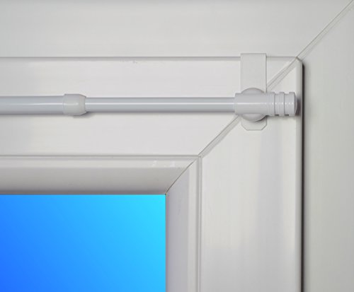 dekondo Gardinenstange Rapid Fix-klick 110-150cm ausziehbar Weiß (für Fensterdicke 15-20mm) Klemmstange/Spannfix