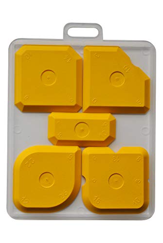 Fugenglätter (gelb) - PROFI Fugenabzieher Set für Silikon, Silikonfugen und Acryl - Fugenspachtel - Glättspachtel