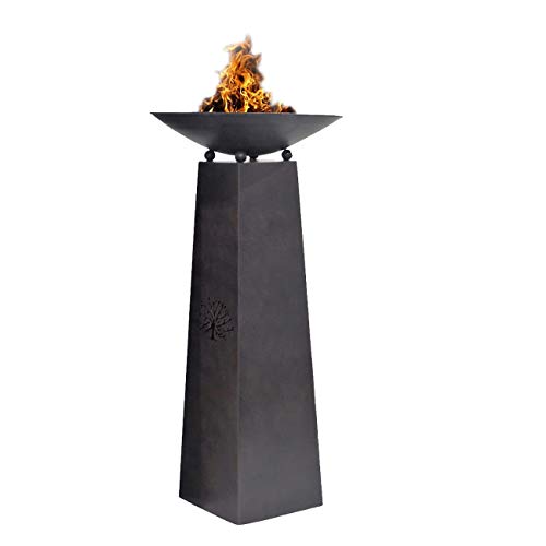 OUTLIV. Feuersäule Garten Tracy 27x50x102 cm Dekosäule Gartensäule Gartendeko Metall Rostbraun