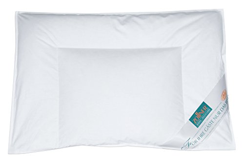ZOLLNER Kinderkopfkissen / Kinderkissen / Babykopfkissen versteppt 40x60 cm, weiß, 90% Daunen 10% Federn, in weiteren Größen erhältlich, Serie 'Holle'