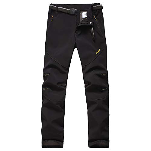 GITVIENAR Herren Gefüttert Winterhose wasserdicht + Winddicht + atmungsaktiv + warm Verdickte Softshellhose Berghose Funktionshose Trekkinghose Wanderhose Herren Outdoorhose Herbst Winter