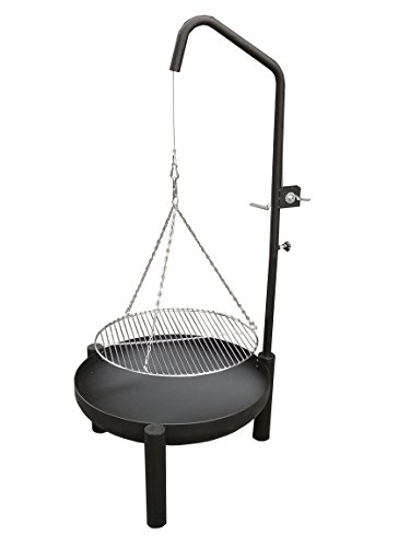 Hero Schwenkgrill mit Grillgalgen mit Kurbel 60 cm Feuerschale und 50 cm Grillrost aus Edelstahl