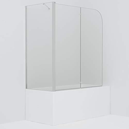 vidaXL Duschkabine Duschwand Faltwand Duschabtrennung Badewannenaufsatz ESG 4 mm Sicherheitsglas 120x68x140 cm Verstellbereich von 67-79 cm Doppelt Faltbar
