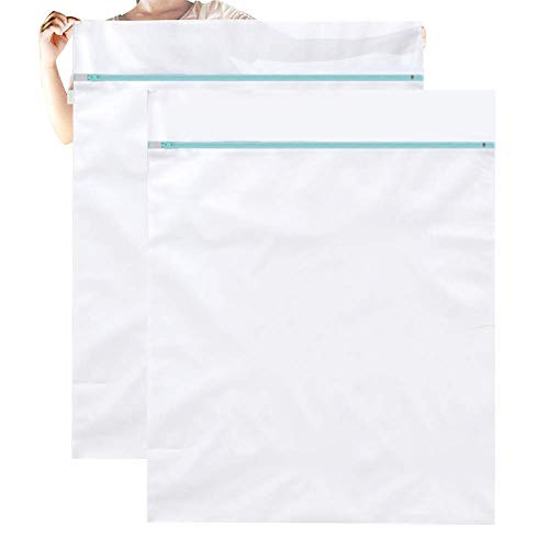 OTraki Wäschenetz Groß, Wäschesack XXL 90x110cm 2 Stücke Wäschebeutel Wiederverwendbare Wäschenetze mit Reißverschluss Groß für Wäschesäcke Laundry Bags Wäschetasche Wäschesack Waschmaschine EINWEG