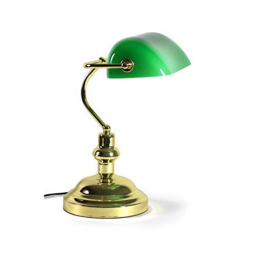 lux.pro] Bankerlampe Schreibtischlampe Bibliothekslampe Tischlampe Grün