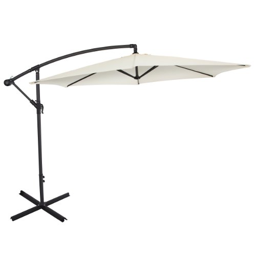 Ultranatura Ampelschirm, mit Kurbel, als Balkonschirm, Gartenschirm oder Marktschirm nutzbar, besonders groß und standfest, Farbe: beige