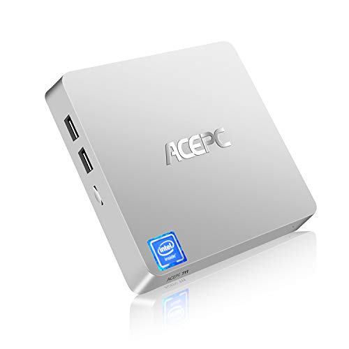 Lüfterloser Mini-PC Windows 10 Pro, ACEPC T11 Intel Atom x5-Z8350 HD Grafik Desktop Computer 4GB Ram/ 32GB eMMC, Unterstützung 2,5 Zoll SATA SSD/Dual-Band WLAN/Dual Ausgang/Gigabit Ethernet/BT 4.2