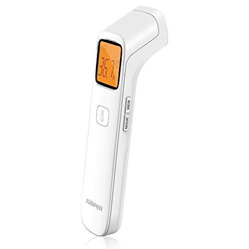JUMPER Berührungsloses Stirnthermometer, Infrarot-Digitalthermometer mit Genauer Ablesung, Hochtemperaturalarm, 1 Sekunden Messung, Erinnerung an die Uhrzeit, Für Kleinkinder, Kinder und Erwachsene