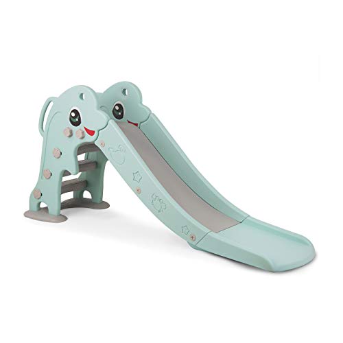 Baby Vivo Kinder Rutsche Kinderrutsche Gartenrutsche Kleinkinderrutsche Kunststoff Delfin abgerundete Ecken & Kanten für Indoor & Outdoor in Türkis