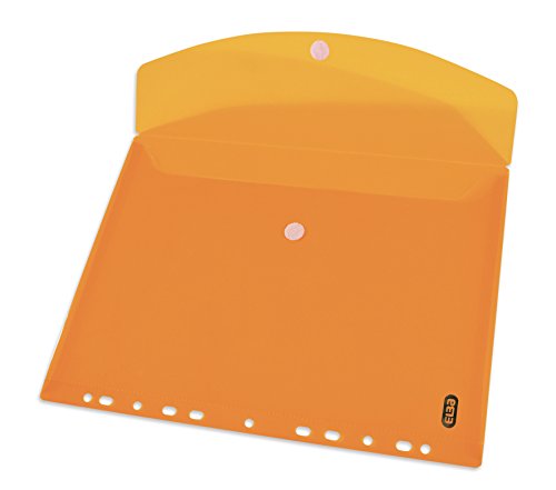 ELBA 400099574 Dokumenten-Mappe zum Abheften DIN A4 mit Klett-Verschluss und Eurolochung 6er Pack Brief-Taschn aus Kunststoff durchsichtig farbig sortiert