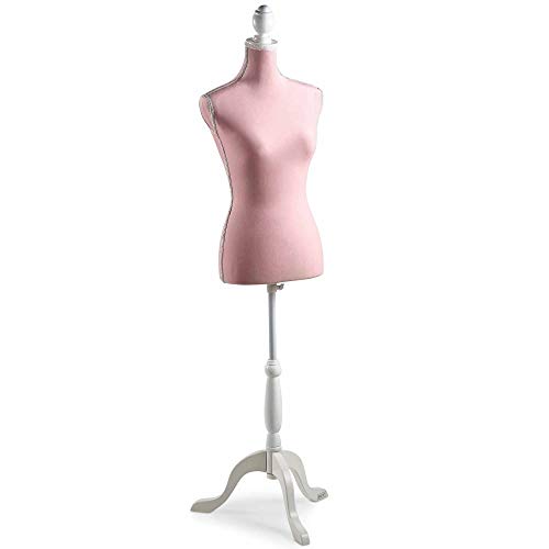 Beautify Weibliche Schneiderpuppe Damenbüste Schneiderbüste mit Verstellbarer Höhe und Stativ - UK Größe 36/38 – Marineblau und schwarz (Rosa)