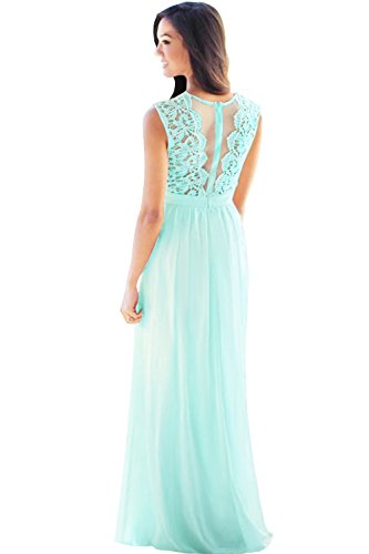 Babyonline Damen Kleid Festliche Kleider Brautjungfer Hochzeit Cocktailkleid Chiffon Faltenrock Elegant Langes Abendkleid