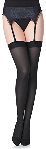 Merry Style Damen Mikrofaser Strapsstrümpfe MS 799 40 DEN (Schwarz, XL/XXL (46-50))