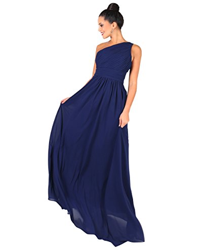KRISP Bodenlanges Schulterfreies Chiffon Ballkleid, Marineblau, Gr.- XL/ XL, (3XL14-NVY-16)